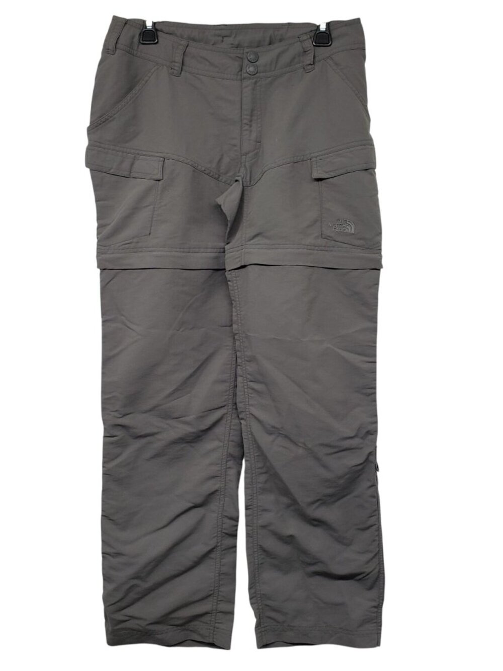 The North Face Gray Zip Off Cargo Pants Shorts Womens 8 Camping Hiking Outdoor